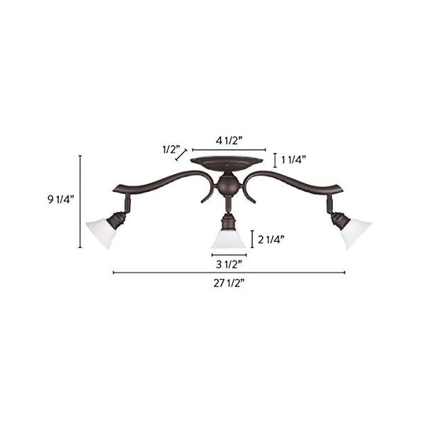   Canarm-IT217A03ORB10-Addison-3-Light-Dropped-Track-Lighting-with-Flat-Opal-Glass-Shades-Oil-Rubbed-Bronze