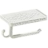 Vintage Paper Towel Holder with Cellphone Shelf for Bathroom, Wall Mount Anti-Rust Aluminum Paper Towel Rack White