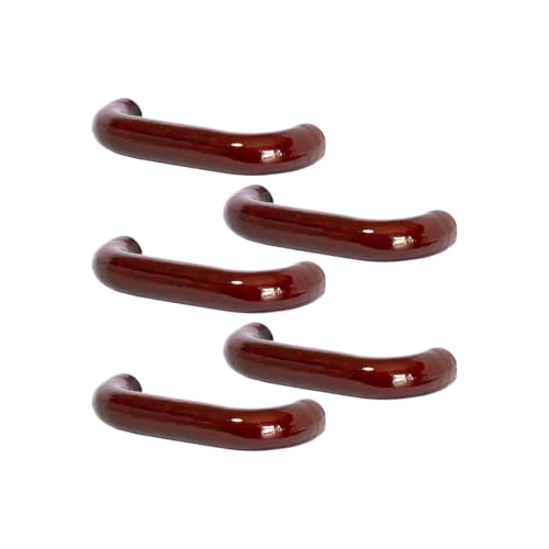 5 Puxador Alça De Madeira Para Gaveta Armário Cozinha Rústica 96mm (Mogno)