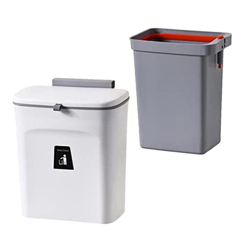 Caneca de basura rectangular blanca de plástico pared