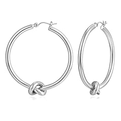 A-Silver-large knot hoops