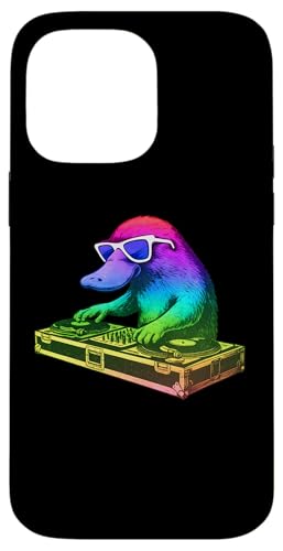Platypus DJ ミュージックパーティー 動物好き スマホケース iPhone 14 Pro Max 用