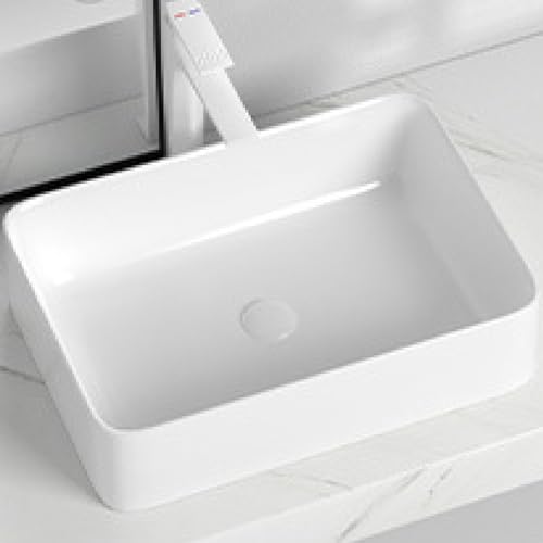 Lavabo de baño moderno y simple lavabo de cerámica fácil de instalar resistente a los arañazos Lavabo de encimera Lavabo artístico para apartamentos pequeños hotel balcón jardín restaurante