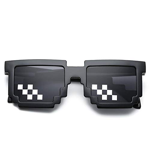 Image of DC DECORIO Thug Life Sunglasses Pixel Gangsta Life Funny Novelty Shades (Black) (BLACK BIG)