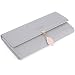 Produktbild ANYWN Geldbörse Damen Leder Gross, Damen Geldbeutel Große Kapazität, Elegant Damen Portemonnaie, Lang Damen Portmonee Leder mit Kartenfächer und Kleingeldfach Grau