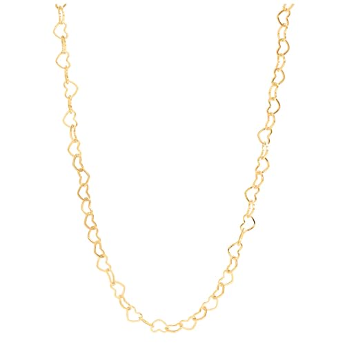 Collier à maillons en cœur pour femme en acier inoxydable doré 18k
