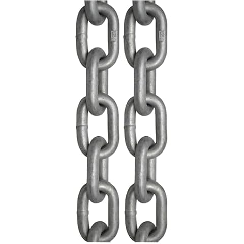 KingChain 559881 1/4-inch x 25 ft. Galvanized Steel Proof Tested Coil Chain with 1300 lb. Safe Working Load, Grade 30, General Purpose Chain (Pack of 2) Cover