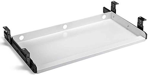 Miniatura 9 de Bandeja para teclado debajo del escritorio Bandeja de cajón de plataforma deslizante de metal resistente (gris)