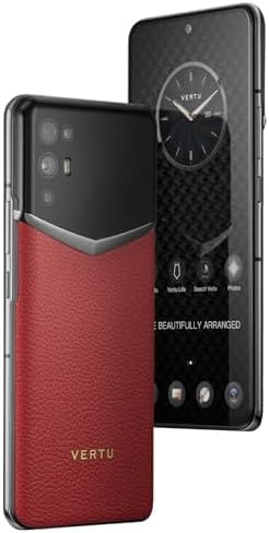 iVERTU Calfskin 5G Phone, Unlocked Smartphone, Secure Encrypted, 64MP Camera, 12+512G, 120Hz FHD+(1080 * 2400) OLED Display, Dual SIM, Fast Charge (Raspberry Red)