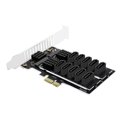 Carte adaptateur PCIe 10 ports transfert rapide 6 Gbit/s pour connecter plusieurs disques SSD