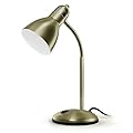 LEPOWER Metal Desk Lamp, Adjustable Goose Neck Table Lamp, Eye-Caring Study Desk Lamps for Bedroom, Study Room and Office (Bronze)