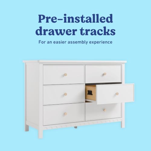 Graco Sasha 6 Drawer Dresser (White) – GREENGUARD Gold Certified, Wood Storage for Nursery or Kids’ Room, Safe Interlocking Drawer System & Easy Assembly with Pre-Installed Tracks - image 5