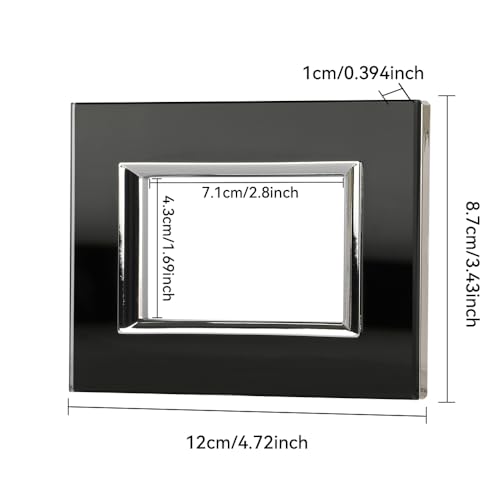 CILIA 1/2/4/10 Stück Platte aus gehärtetem Glas, 3 Module, kompatibel mit Matix E, Halterung 503-4 Farben für Renovierung zu Hause/Industrie (1, Schwarz)
