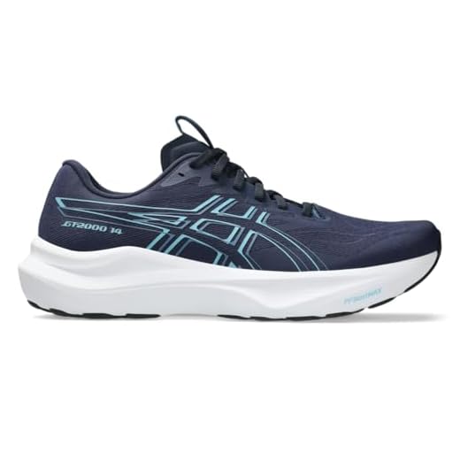 ASICS Tênis de corrida masculino GT-2000 14, Meia-noite/água parada, 42