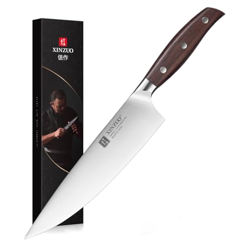 Listado de Cuchillo chef del mes. 42 Cuchillo Xinzuo Acero Alemán 8 Pulgadas Del Chef Mango Sándalo