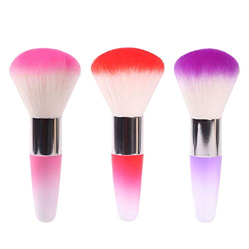WOKOTO 3Pcs Soft Nail Brushes Remove Dust Powder For Acrylic Nails Art Cleaner Brush Manicure Brush Set