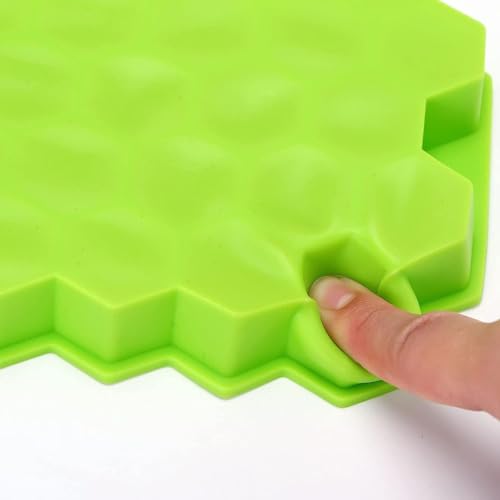 Image of Silicone Honeycomb 37 Cavity Ice Cube Tray for Freezer Moulds Small Cubes Whiskey Fridge Bar Soft Ice Cube Tray -Pack of 1