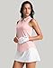 G Gradual Womens Golf Shirt Sleeveless Zip Up Polo Shirts for Women Collared Lightweight Tennis Athletic Tank Top, Pink, X-Small