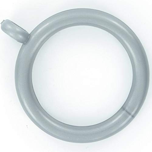 40 x Curtain Rod Rings Grey Plastic INT. Dia. 35mm for Poles to 30mm Dia.