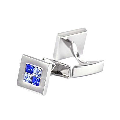 Homxi Gemelos para Hombre Originales,Gemelos para Camisa Cuadrado Circonita Gemelos para Camisas Plata Gemelos Traje Hombre Cover