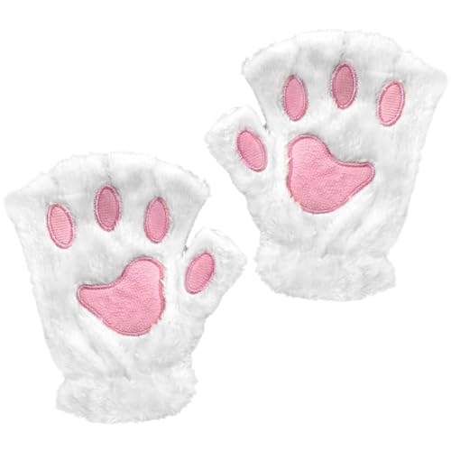 Guantes calefactables – Calentador de manos sin dedos con forma de pata de gato, diseño de punto térmico suave con función de calentamiento rápido, comodidad de invierno, guantes cálidos para trabajo