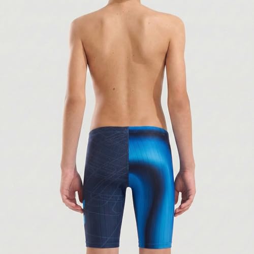 MY KILOMETRE Jungen Schwimmhose Jammer – Chlorresistente, Schnell Trocknende Badehose mit Kordelzug für Wettkampf & Training UPF 50+(Blau XXL)