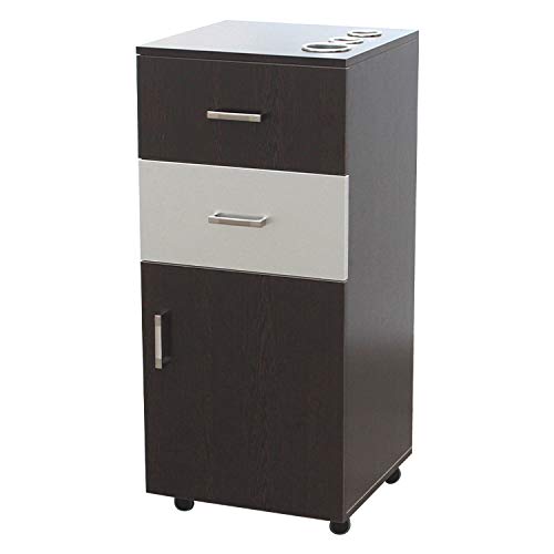 BELLA - Estación de estilo rodante carrito de estilista rodante con soporte para electrodomésticos gabinete de almacenamiento de cajones para