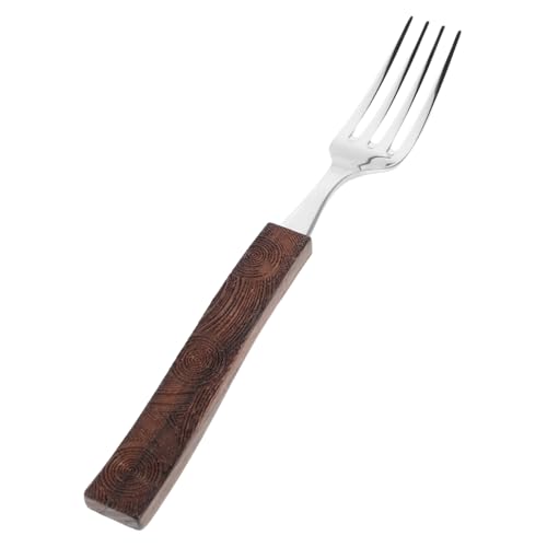 NAMOARLY Wooden Handle Forks Stainless Steel Cutlery Dinner Salad Dessert Forks for Kitchen Restaurant