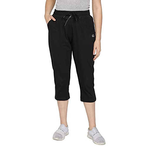 Image of Club A9 Womens Regular Fit Solid Cotton Capri Pants for Daily Casual Wear