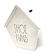 Rae Dunn Shoe Fund Birdhouse Style Piggy Money Bank, White