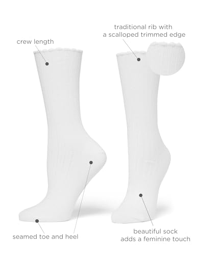 HUE Women’s Scalloped Pointelle Crew Sock