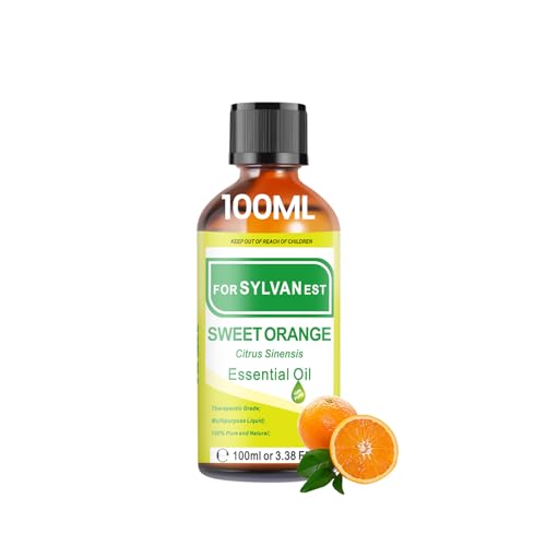 FORSYLVANEST Olio Essenziale di Arancia Dolce 100ML – 100% Puro Naturale Oli Essenziali per Diffusori, Cura della Capelli e Pelle, SPA, Massaggio, Bagno