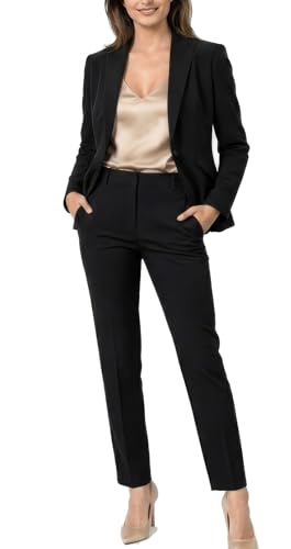 Marycrafts Women's Blazer Pant Suits Set Business Professional Workwear Suit