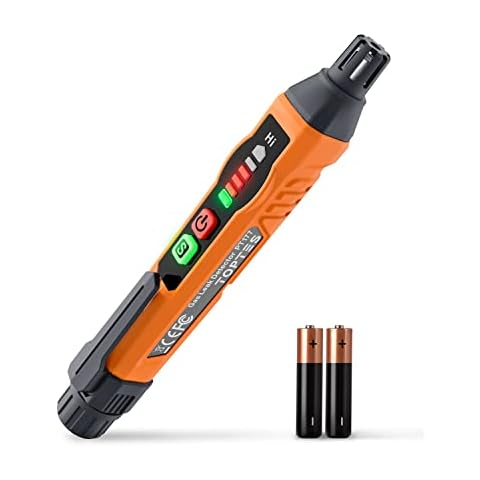Natural Gas Detector, TopTes PT177 Gas Leak Detector with Audible & Visual Alarm, Portable Gas Sniffer to Locate Combustible Gas Leak Sources Like Methane,Propane for Home (Includes Battery x2)-Orange Cover