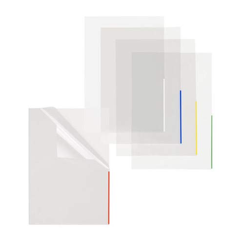 Sichthülle oben + halbseitig rechts offen A4 Überbreite 315x225mm Farbkante transparent/weiß PP Folder Sys 46 279 (PACK=100 STÜCK) transparent/blau