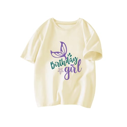 Image of Birthday Girl Tshirt Toddler Birthday Shirts Tees Little Kids Top Outfit Cotton Short Sleeve 2nd 3rd 4th 5th 6th 7th 8th