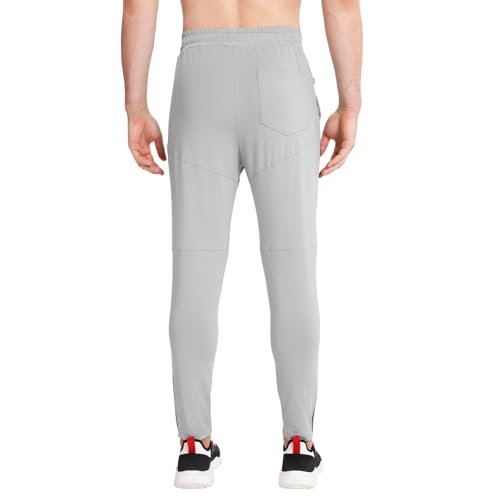 Image of BROKIG Mens Tapered Gym Joggers Pants Workout Sweat Pants | Athletic,Running,Hidden Zipper Pocket,Ankle Zip,Functional Breathable Mesh,Quick Dry,4-Way Stretch,Polyester Spandex Blend