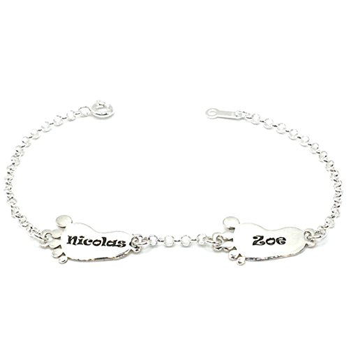 PULSERA DOS PIES PLATA 925/1000 - MASBARATA.ES