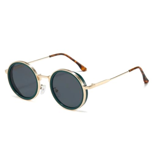 Lunettes de soleil rétro rondes punk aux verres dégradés tendance unisexes