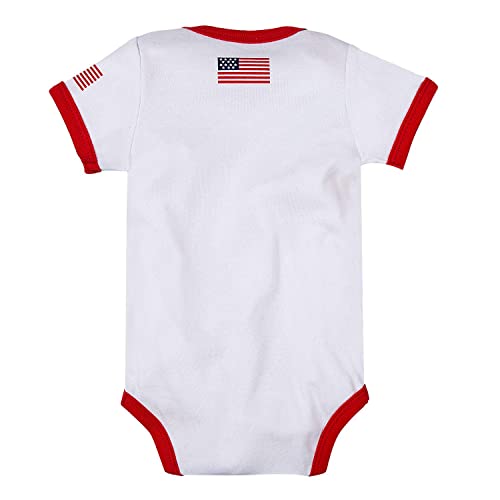 Bdondon Usa Soccer Baby Clothes Short Sleeve White Soccer Onesie Outfits For Newborn Infant Boys And Girls (Usa-G, 0-3 Months) #TOP1