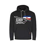 Copytec Hoodie MG 53 SARAC Alt Deko MG42 Maschinengewehr Jugo Jugoslawien #36071, Größe:M, Farbe:Schwarz