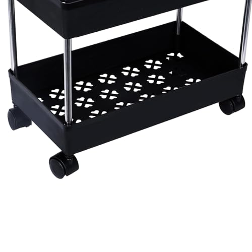 Image of YouCopia Multi Trolly Multipurpose Portable Storage Floor Standing Or Tabletop Rack|Trolley with Wheels for Kitchen Storage, Tiered Shelf Kitchen Trolley Modern Knits Transparent (Grey)