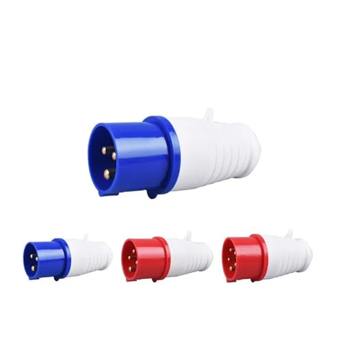 1pc Industrial Waterproof Plug and Socket Connector 3PIN 4PIN 5PIN 16A/32A IP44 Wall Mount Electrical Connection(Industrial 16A-3P)