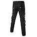 JEsilunmaMY Men's Military Cargo Pants Plus Size Multi-Pocket Athletic Jogger Pants Tactical Outdoor Casual Cotton Trousers (Black,33)