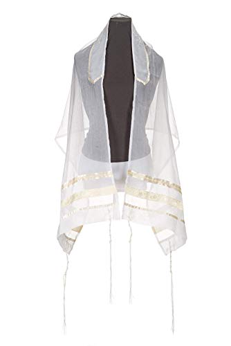 Personalized Cream Paisley Women's Tallit, Bat Mitzvah Tallit Prayer Shawl, Girls Tallit from Israel