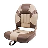 Deckpro Deluxe High Back Boat Seat, Fold-Down Fishing Boat Seat Tan/Sand