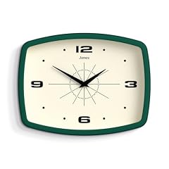 JONES CLOCKS® Movie wall Clock | Retro Rectangular Clock | 10 inch | Dark Green | Cool mid Century photo JONES CLOCKS® Movie wall Clock | Retro Rectangular Clock | 10 inch | Dark Green | Cool mid Century