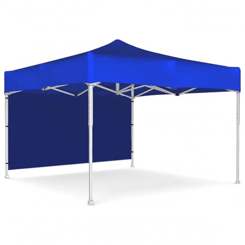 Image of OUTO Heavy Duty Gazebo Tent 6.5 ft | 17.5 Kg Strong Frame | UV Protection Foldable Pop-Up Canopy Tent with 3 Side Open | Outdoor Folding Tent for Garden, Terrace, Events & Promotional Use (Blue)