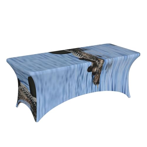 Nappe extensible élasthanne oiseaux 1,8m pour décorer un repas de mariage