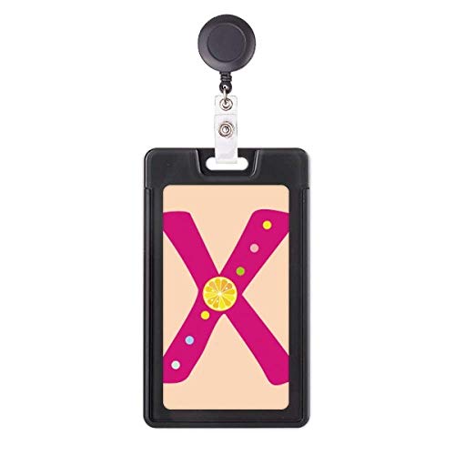 Porte-badge rétractable X anti-perte attache solide motif fruit orange